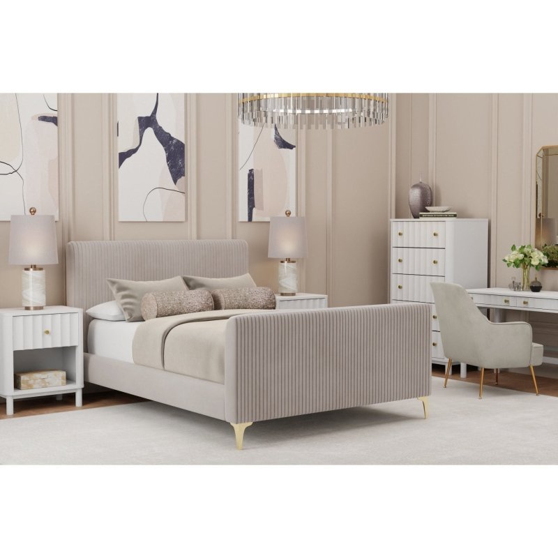 Zaldy Platform Bed, Light Grey - FCHF CITY